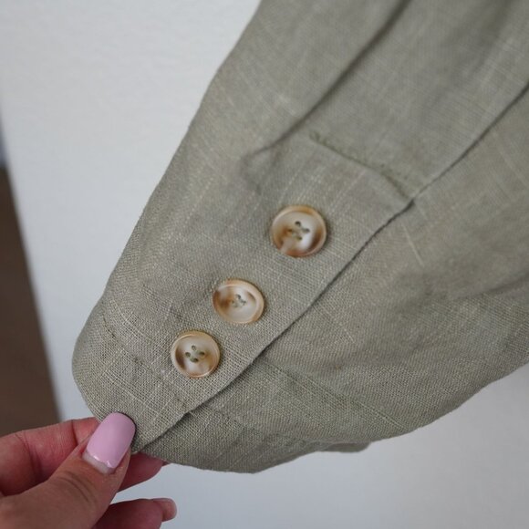 Dolan Slouchy Textured‎ Olive Green Linen Blazer Size XL - Picture 11 of 16